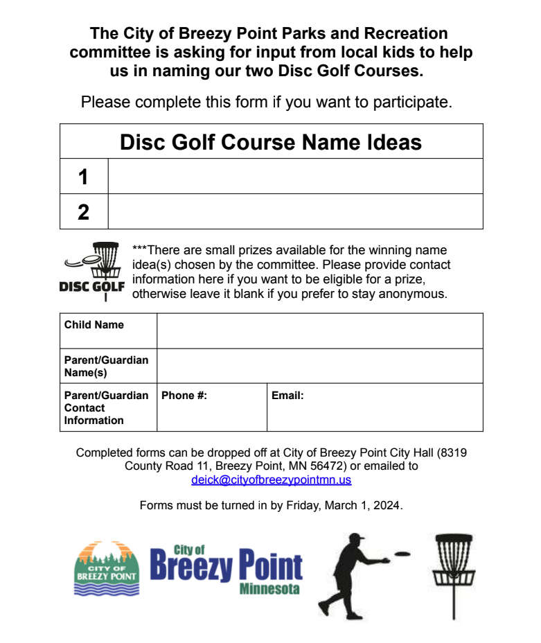 Disc Golf Course Name Ideas